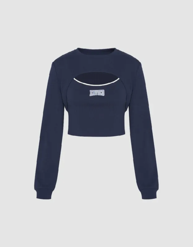 Cut-Out Crew Neck Knitted T-Shirt sold by Urban Revivo