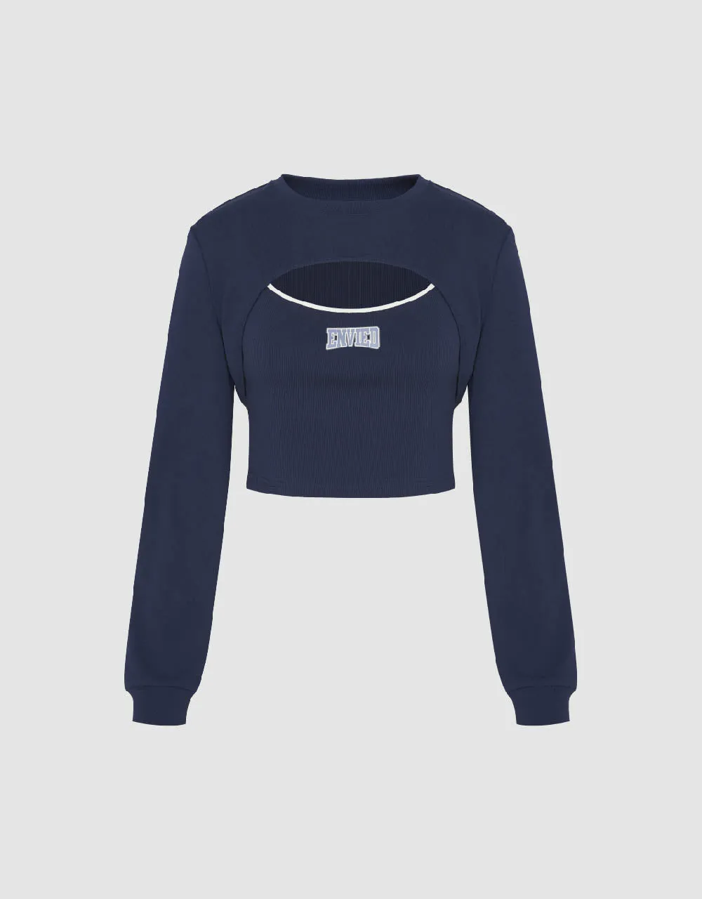 Cut-Out Crew Neck Knitted T-Shirt sold by Urban Revivo