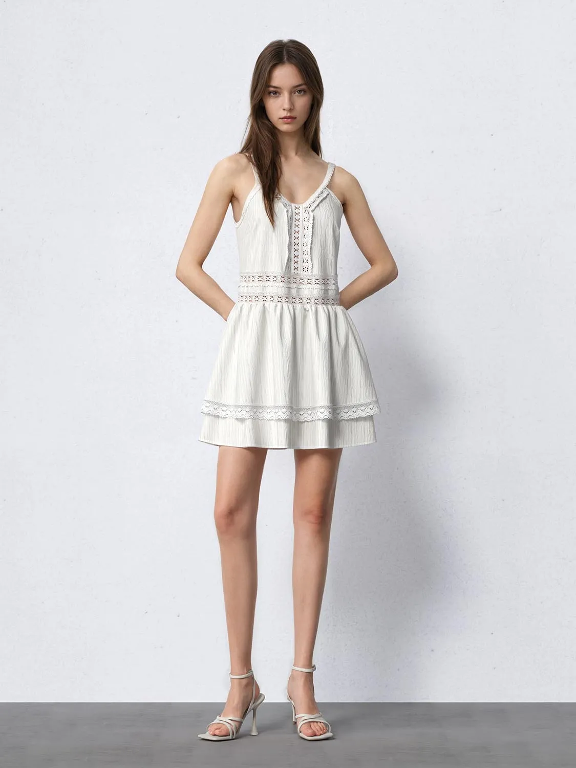 Lace Cami A-Line Mini Dresses sold by Urban Revivo product image thumbnail 3