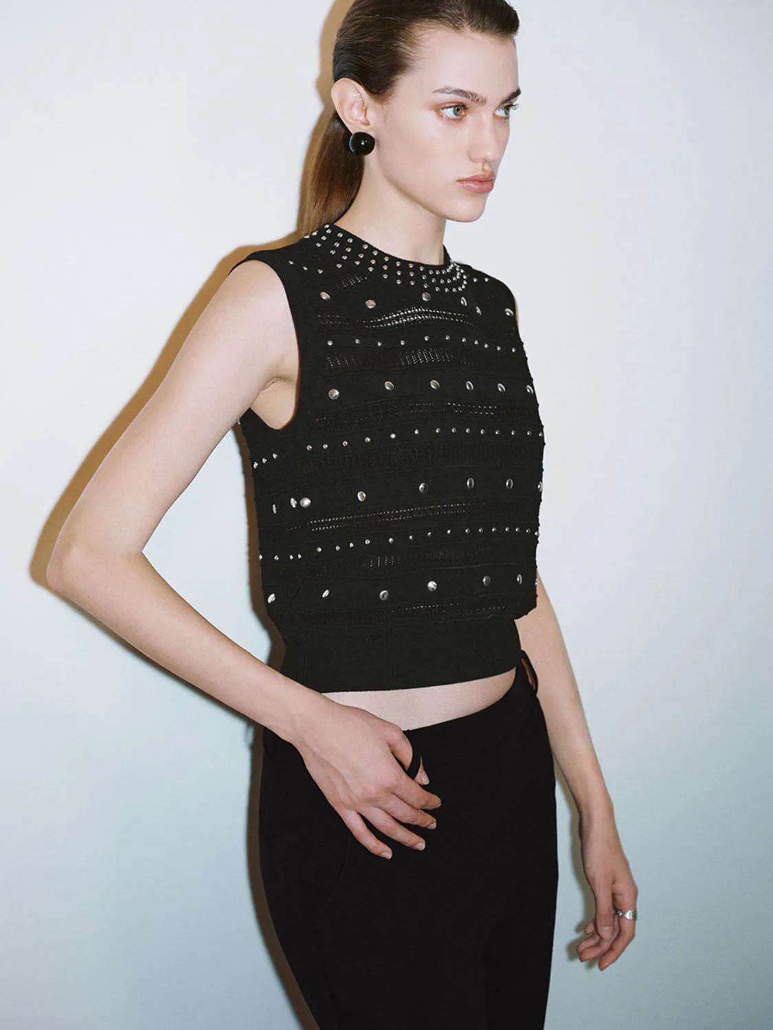 Studded Knitted Vests sold by Urban Revivo product image thumbnail 3