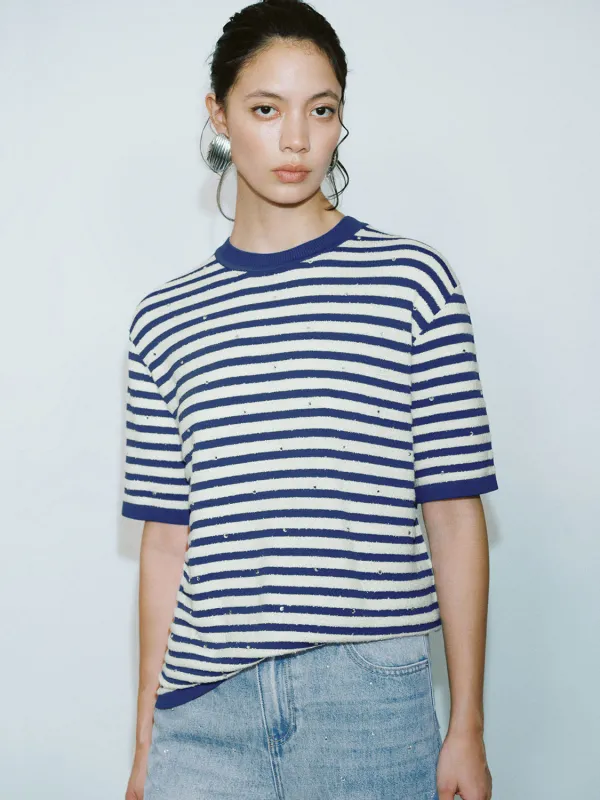 Striped Knitted T-Shirts sold by Urban Revivo