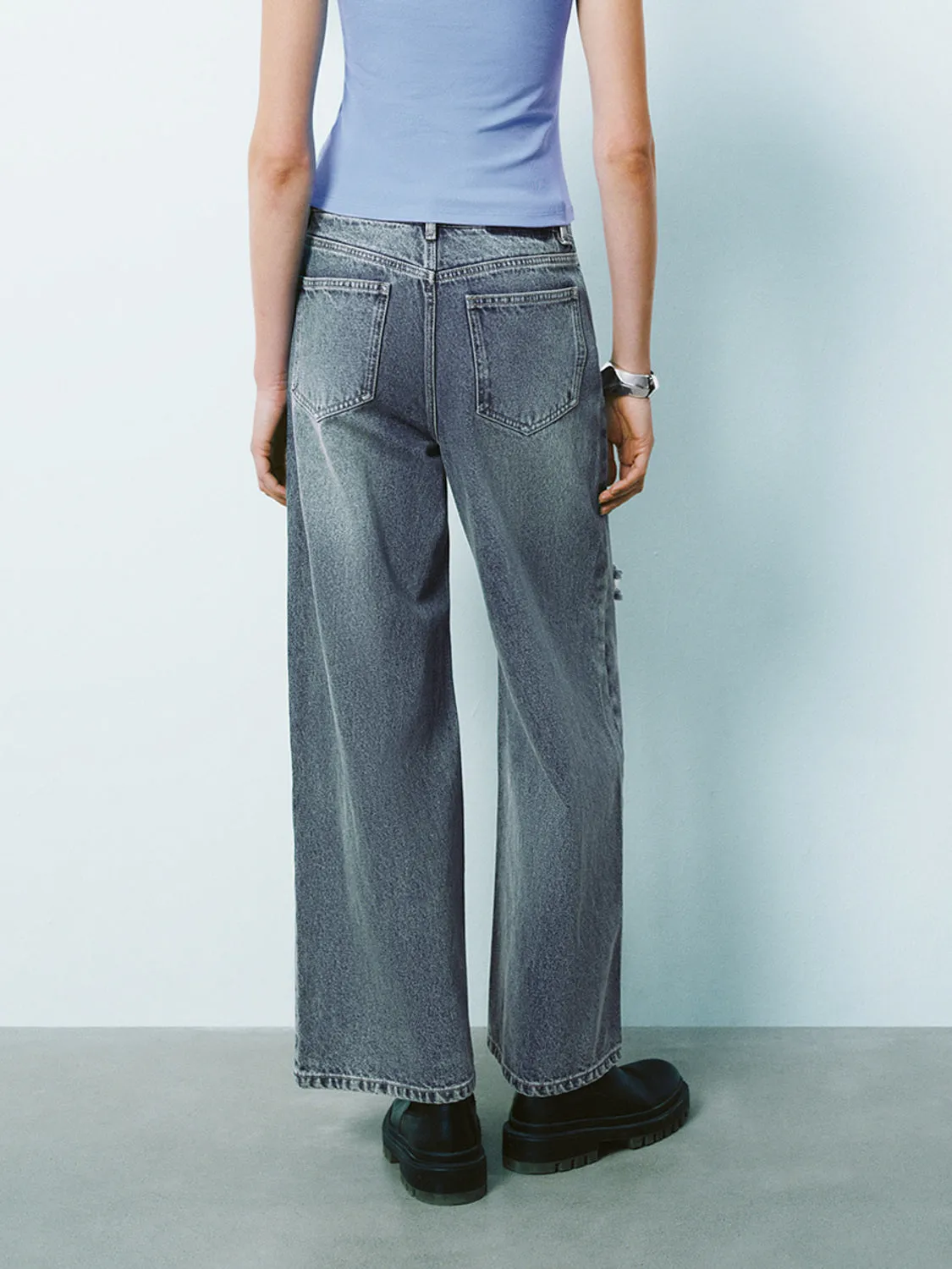 Ripped Denim Jeans sold by Urban Revivo product image thumbnail 3