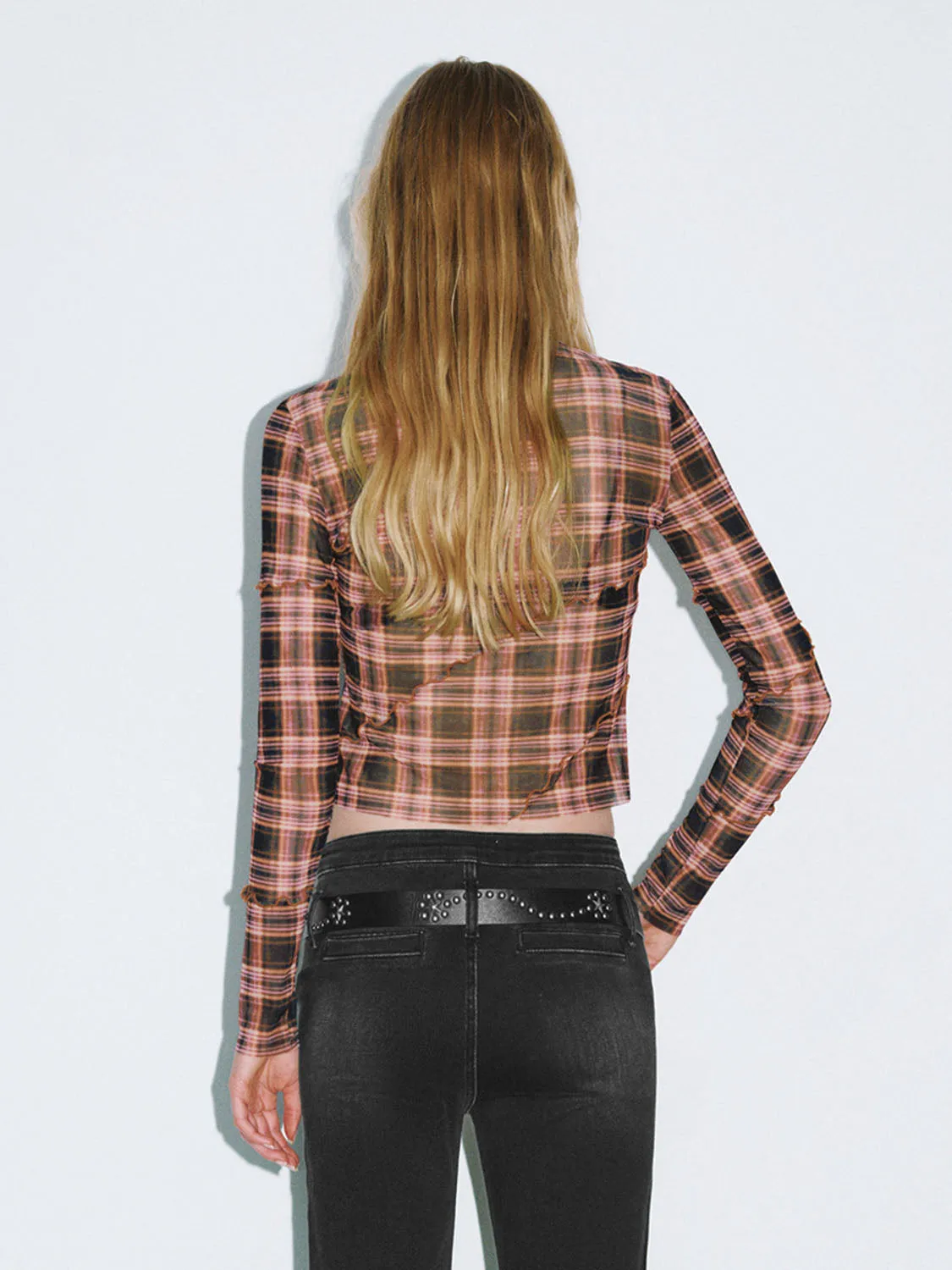 Plaid Long Sleeve Skinny T-Shirts sold by Urban Revivo product image thumbnail 2