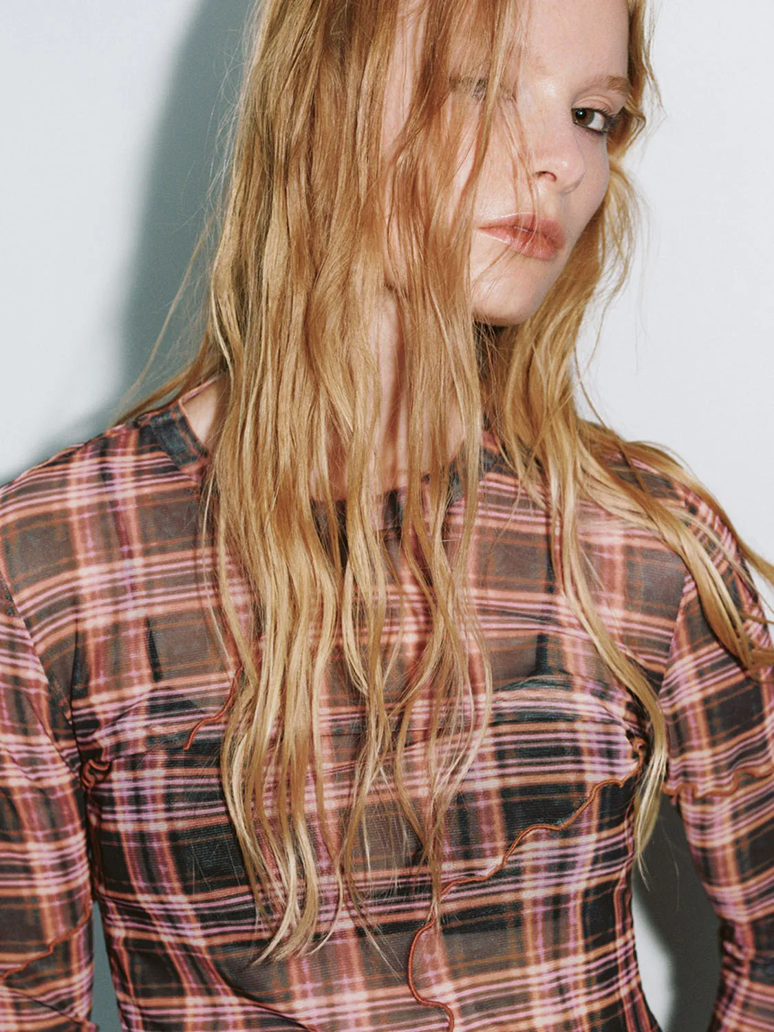 Plaid Long Sleeve Skinny T-Shirts sold by Urban Revivo product image thumbnail 5