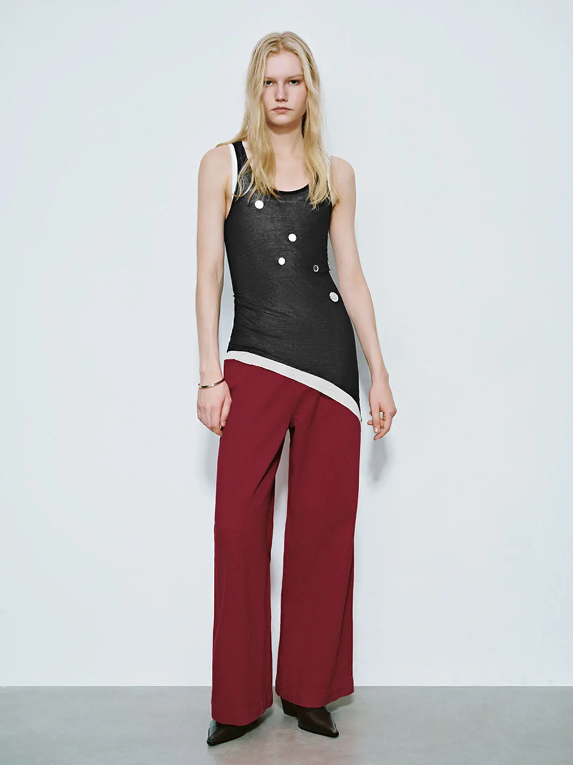 Asymmetrical Hem Skinny Tank Tops sold by Urban Revivo product image thumbnail 4