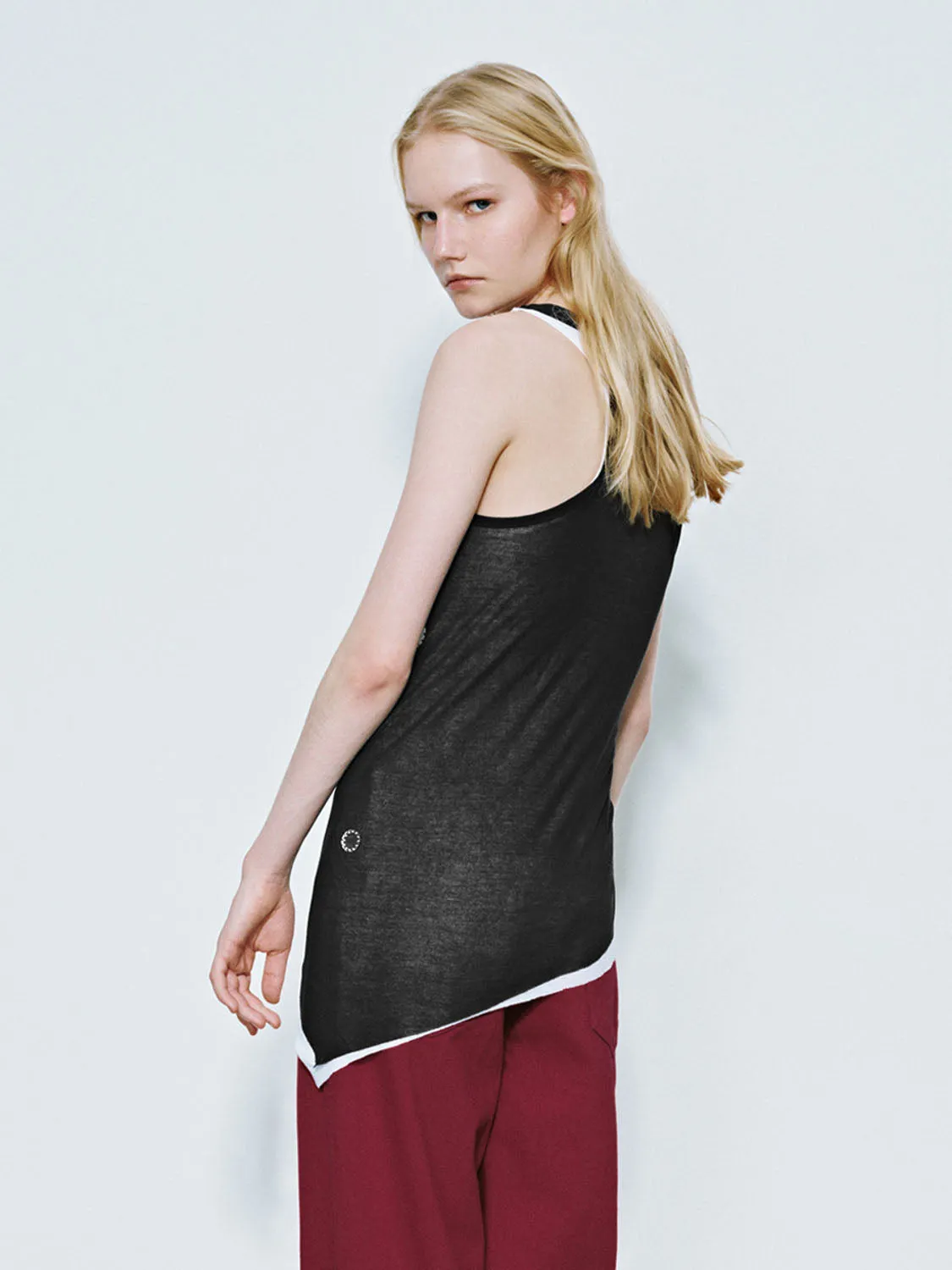 Asymmetrical Hem Skinny Tank Tops sold by Urban Revivo product image thumbnail 2