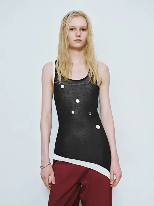 Asymmetrical Hem Skinny Tank Tops sold by Urban Revivo