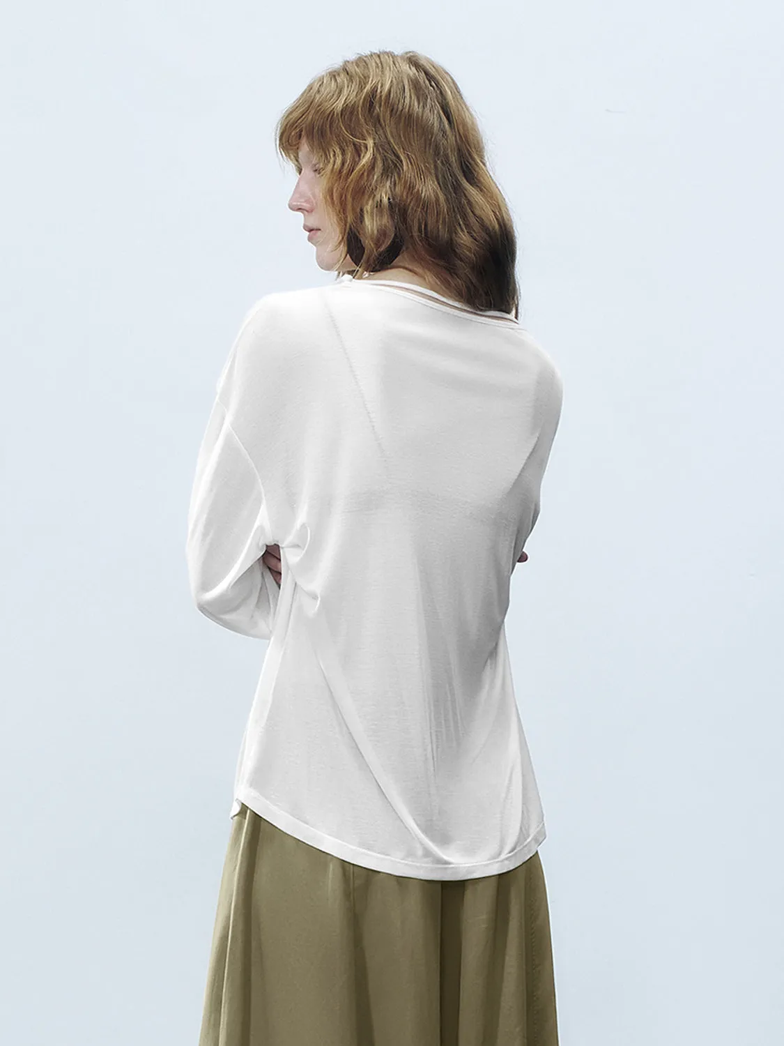 Sheer Long Sleeve T-Shirts sold by Urban Revivo product image thumbnail 2