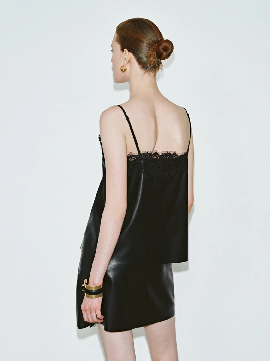 Vegan Leather Lace Cami Tops sold by Urban Revivo product image thumbnail 2
