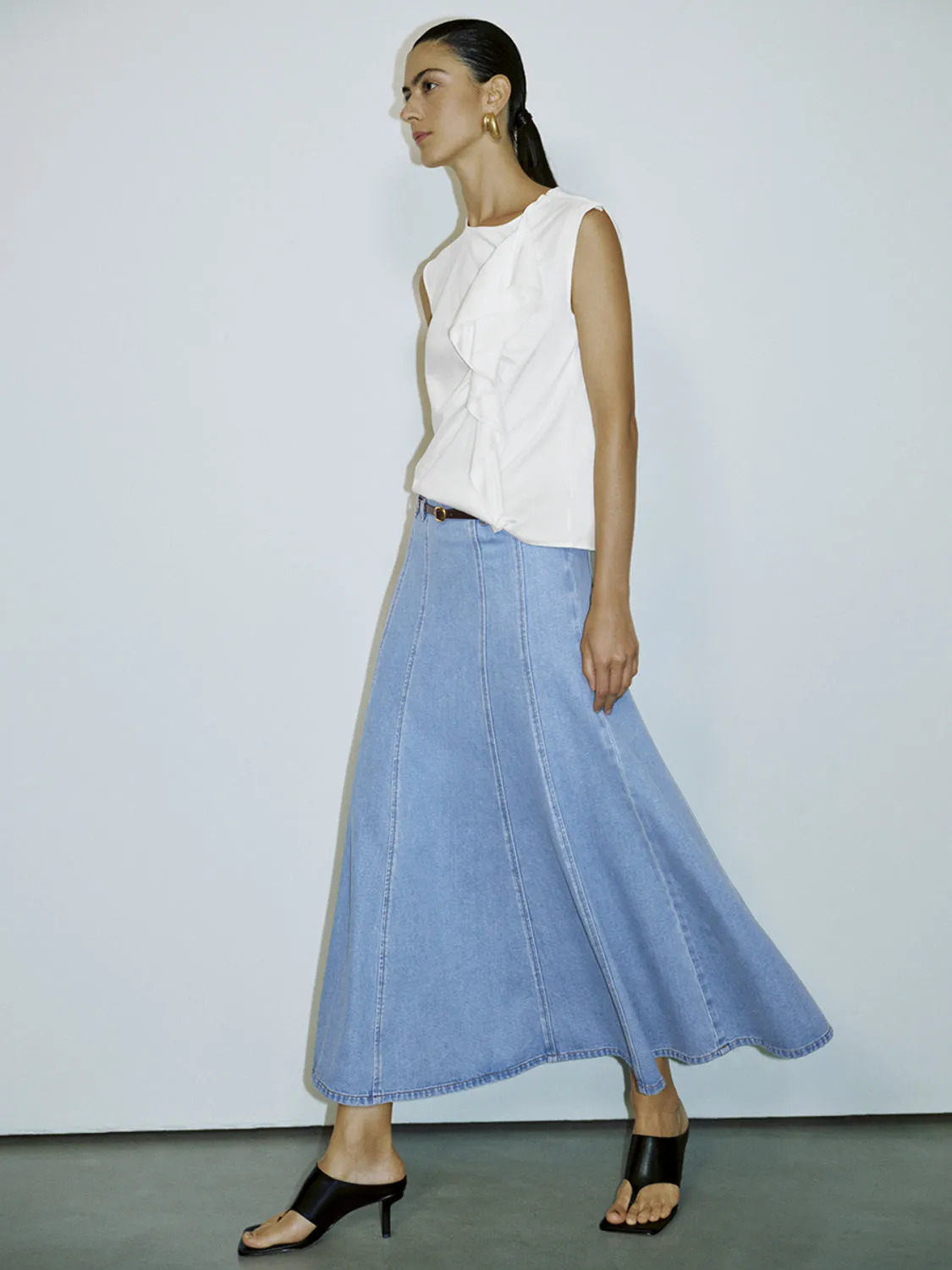 Denim Maxi Skirts sold by Urban Revivo product image thumbnail 2