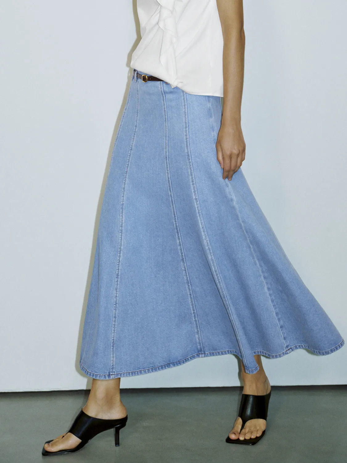 Denim Maxi Skirts sold by Urban Revivo product image thumbnail 5