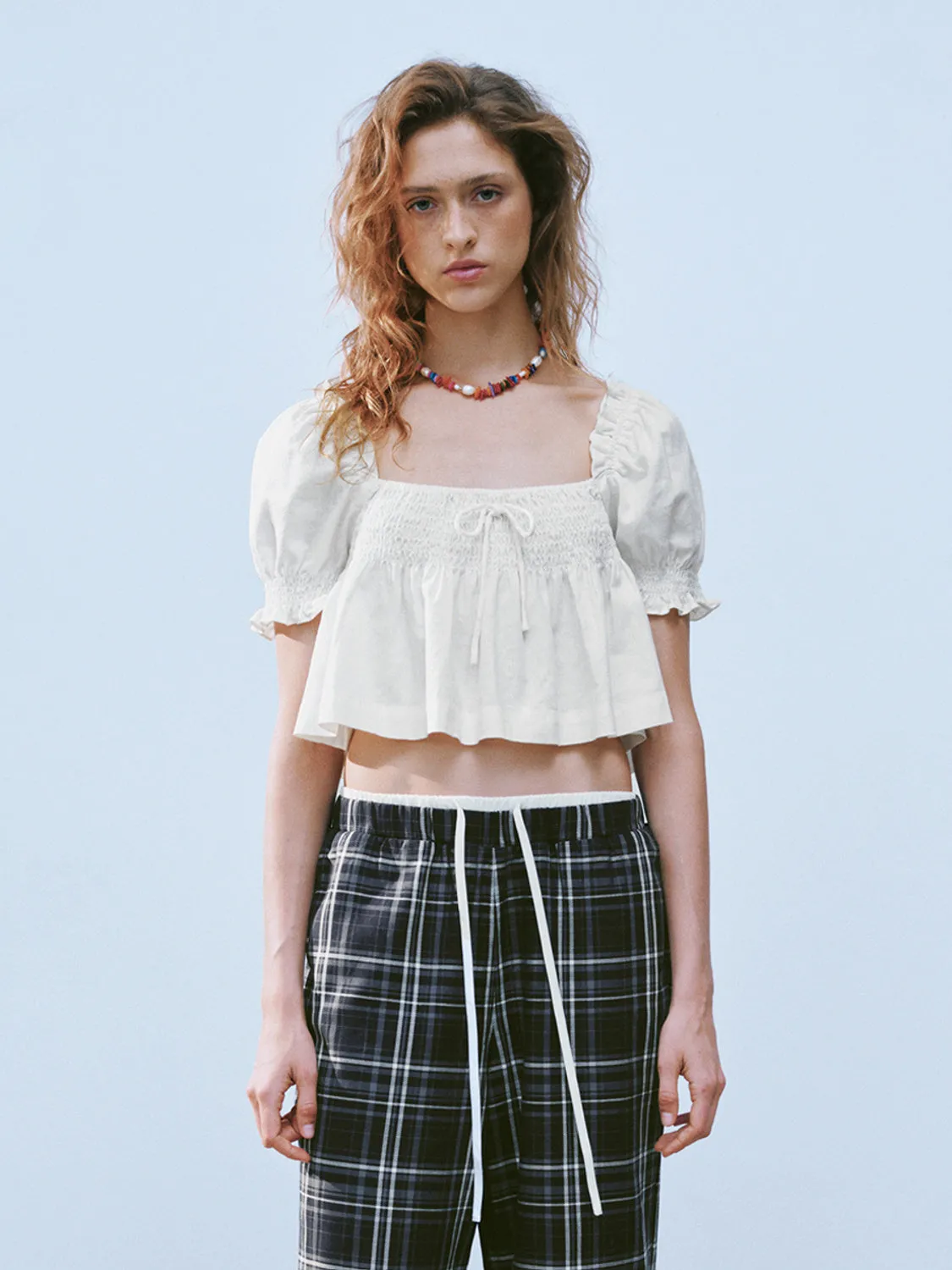 Bubble Sleeve Shirred Blouses sold by Urban Revivo