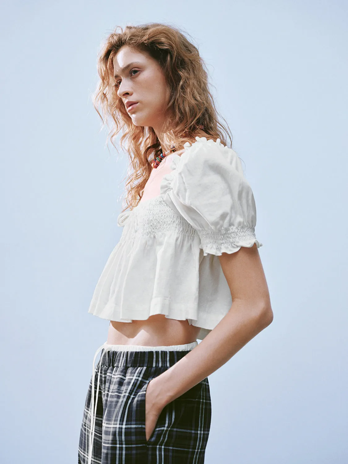 Bubble Sleeve Shirred Blouses sold by Urban Revivo product image thumbnail 5