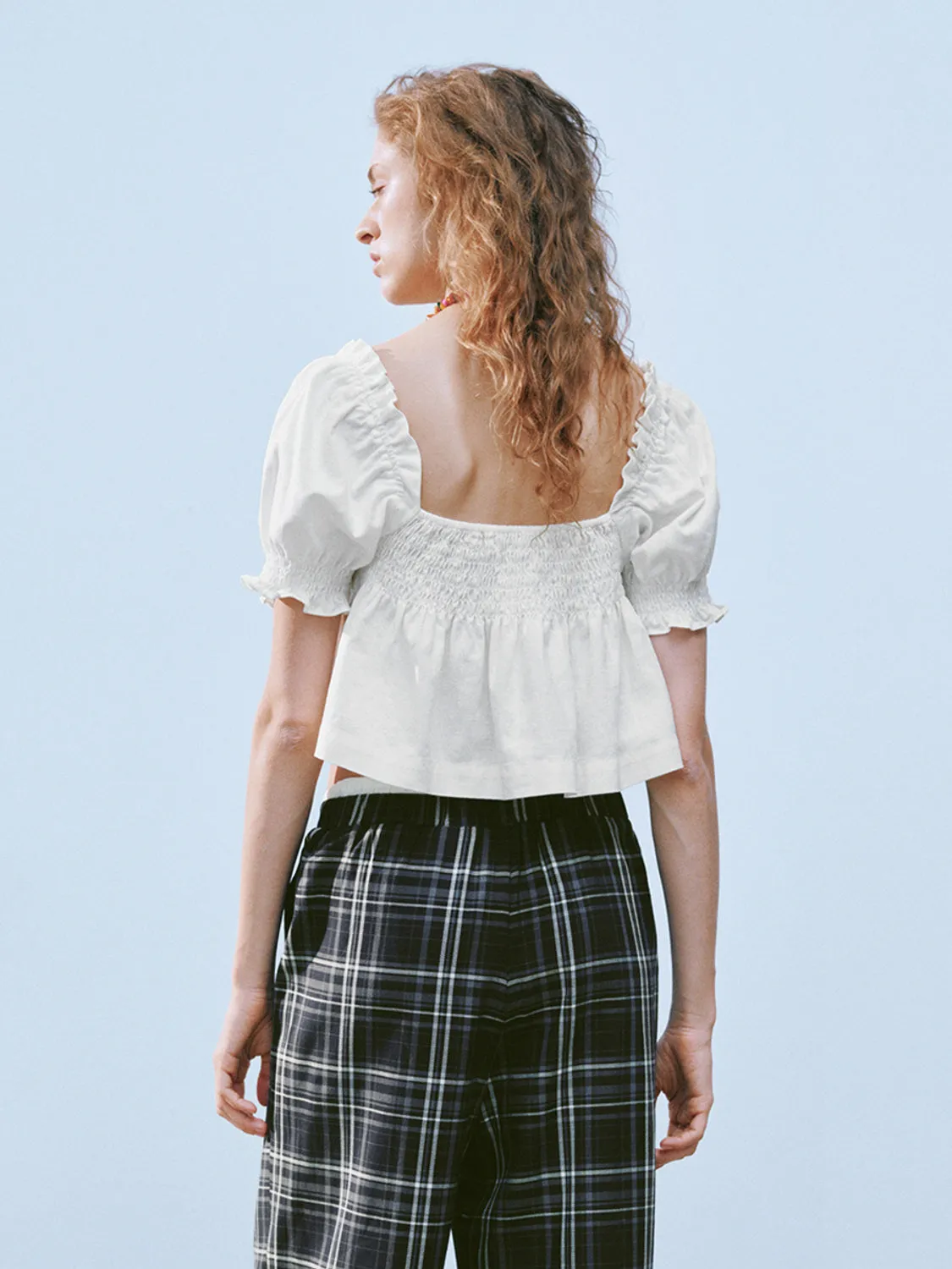 Bubble Sleeve Shirred Blouses sold by Urban Revivo product image thumbnail 2