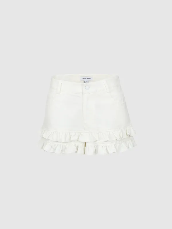 Ruffle Hem Shorts sold by Urban Revivo