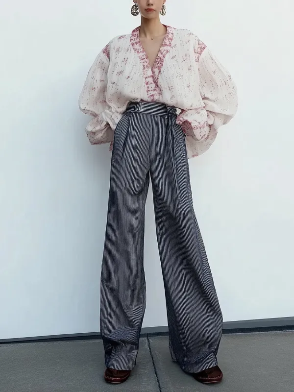 V-Neck Floral Ruffle Blouses sold by Urban Revivo