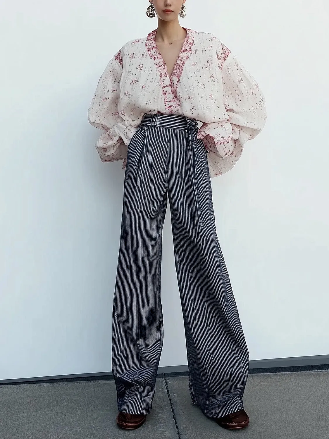 V-Neck Floral Ruffle Blouses sold by Urban Revivo