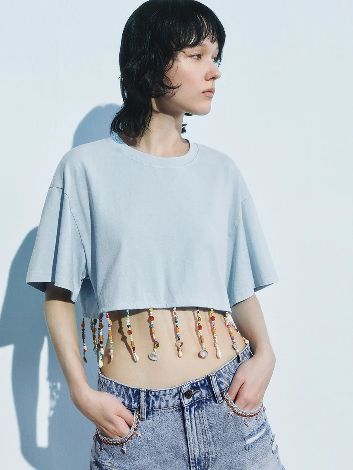 Cropped Short Sleeve T-Shirts sold by Urban Revivo product image thumbnail 5