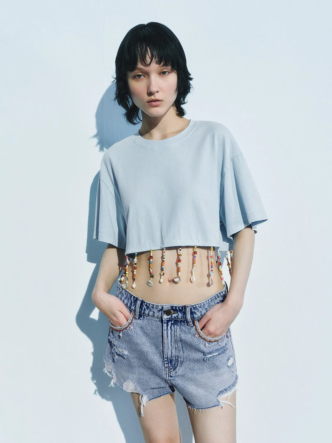 Cropped Short Sleeve T-Shirts sold by Urban Revivo