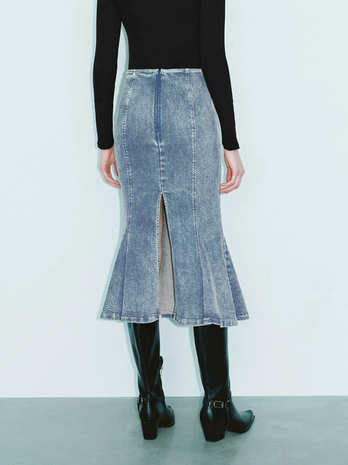 Denim Fishtail Skirts sold by Urban Revivo product image thumbnail 3