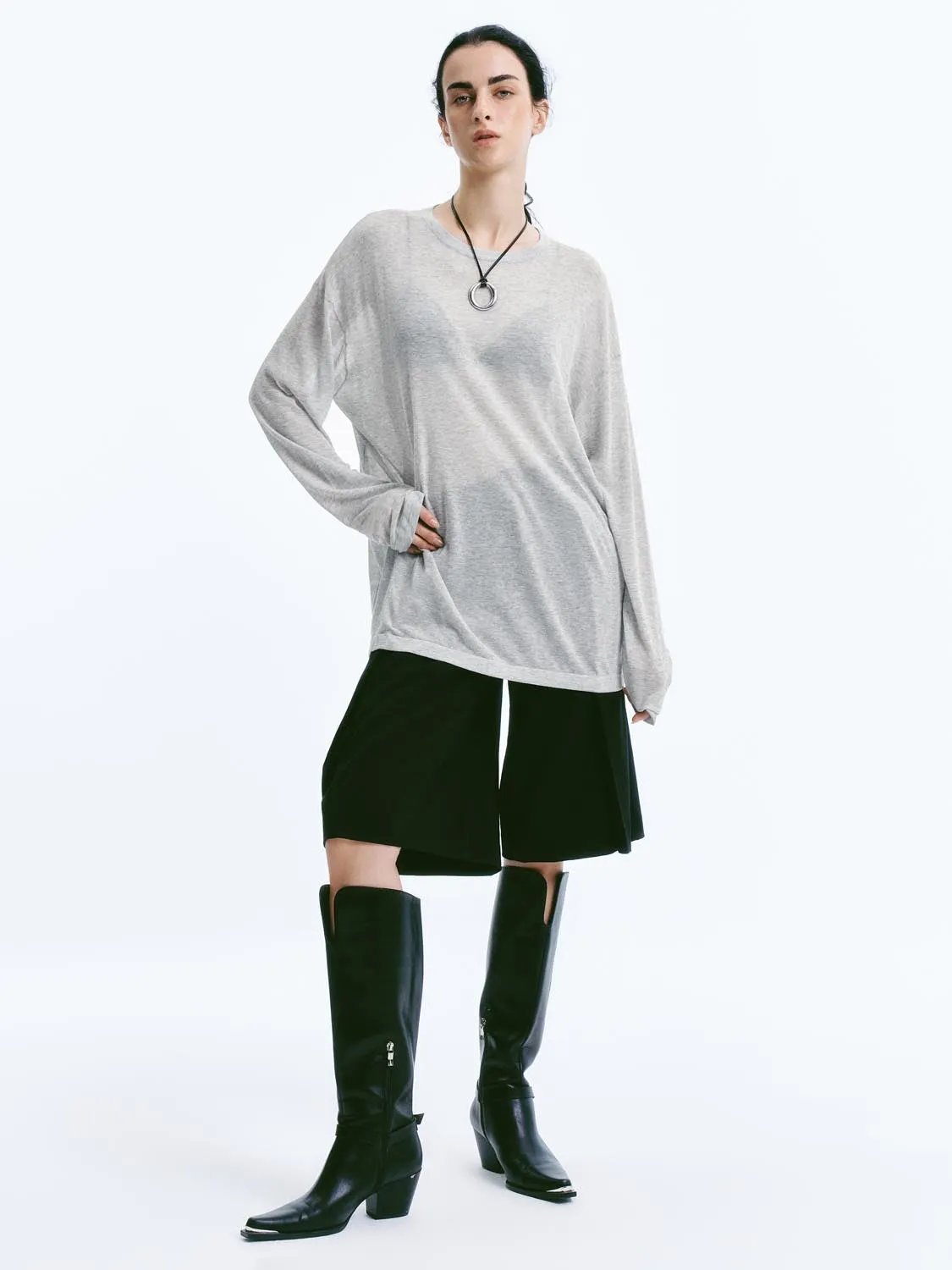 Knitted Long Sleeve T-Shirts sold by Urban Revivo product image thumbnail 5