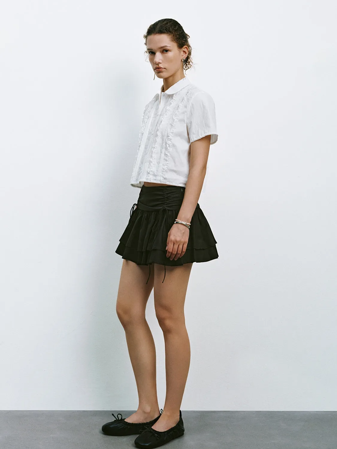 Lace Trim Short Sleeve Shirts sold by Urban Revivo product image thumbnail 4