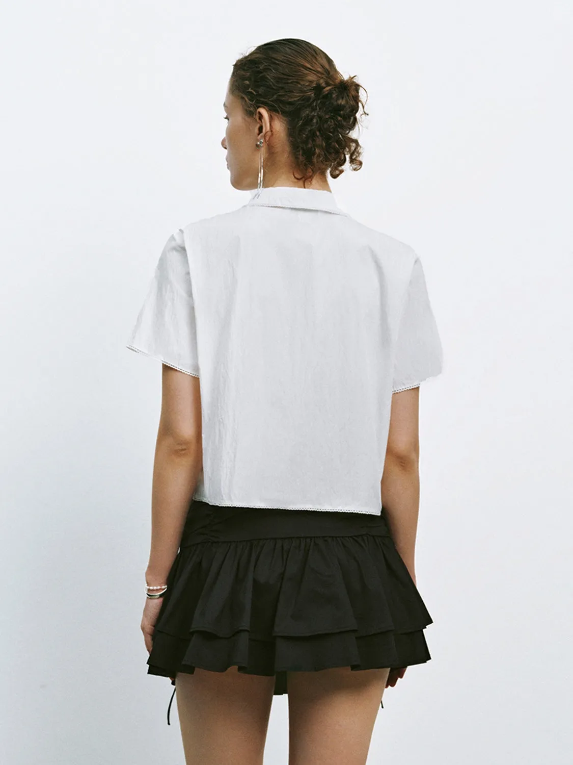 Lace Trim Short Sleeve Shirts sold by Urban Revivo product image thumbnail 2