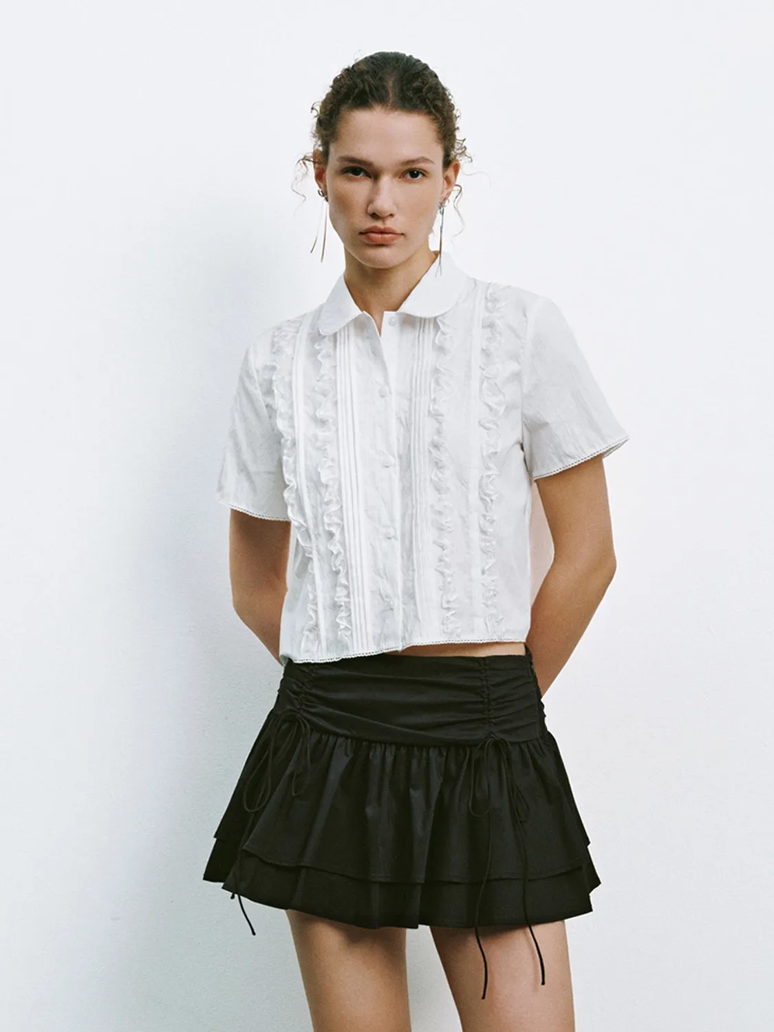 Lace Trim Short Sleeve Shirts sold by Urban Revivo