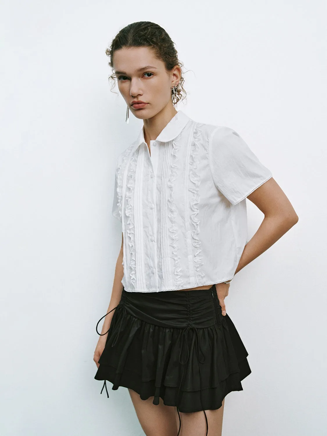 Lace Trim Short Sleeve Shirts sold by Urban Revivo product image thumbnail 5