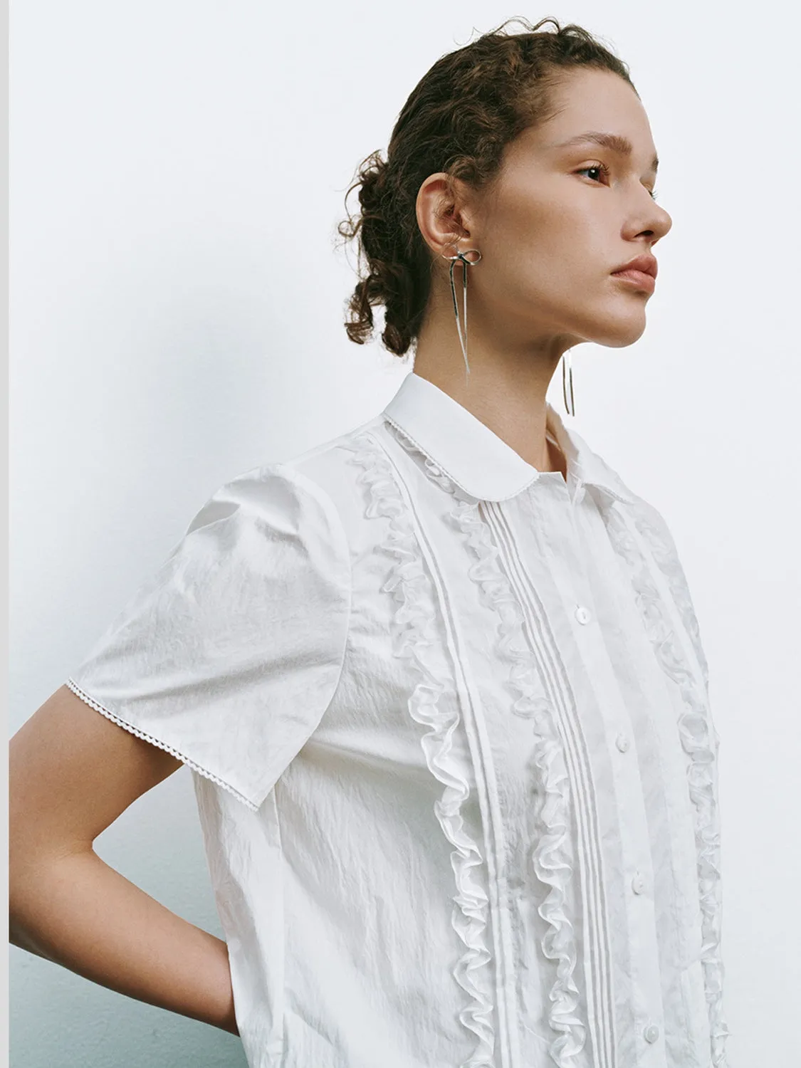 Lace Trim Short Sleeve Shirts sold by Urban Revivo product image thumbnail 3