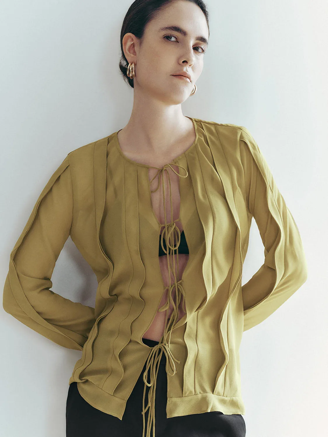 Lace Up Front Shirts sold by Urban Revivo product image thumbnail 5