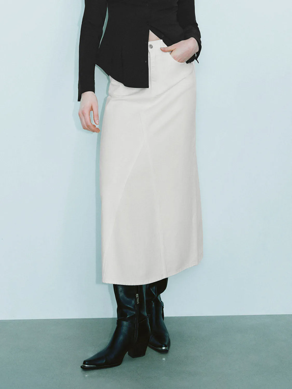 Mid-Length Denim Skirts sold by Urban Revivo product image thumbnail 2