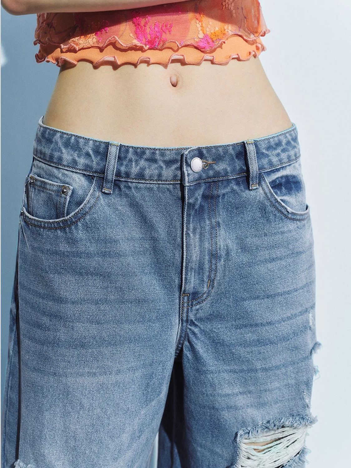 Ripped Denim Jeans sold by Urban Revivo product image thumbnail 4