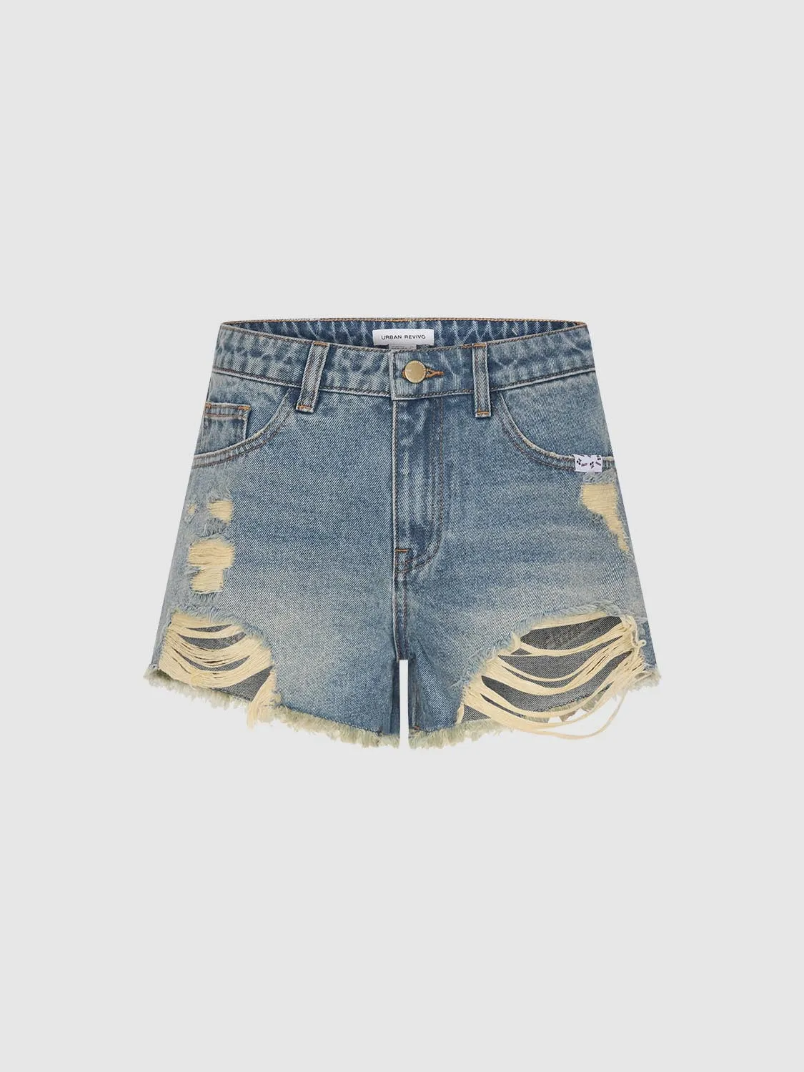 Ripped Denim Shorts sold by Urban Revivo