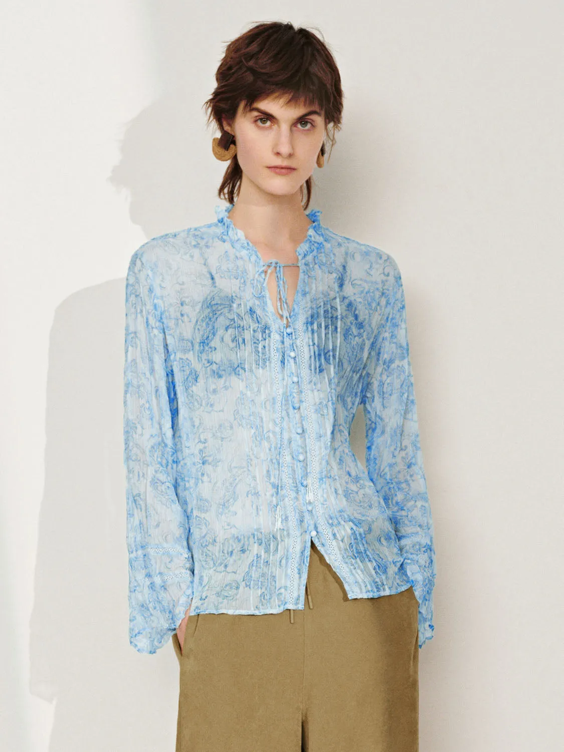 Sheer Floral Shirts sold by Urban Revivo