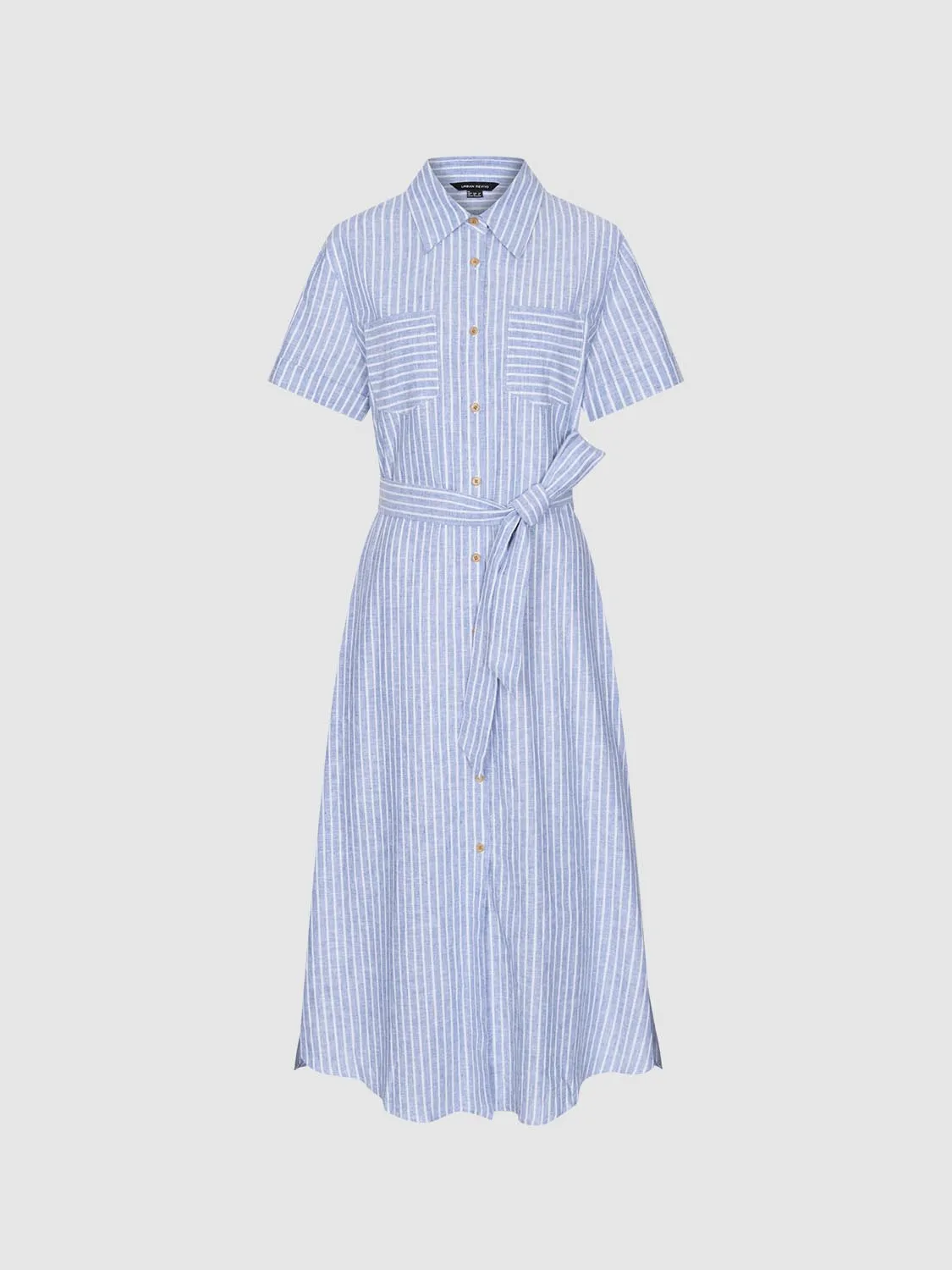 Shirt Collar Striped Skater Dresses sold by Urban Revivo