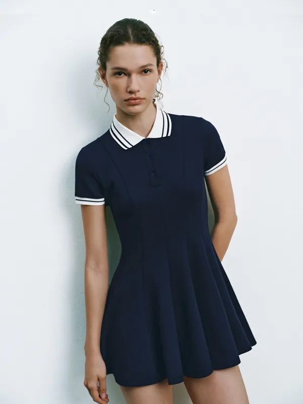 Striped Collar A-Line Mini Dresses sold by Urban Revivo