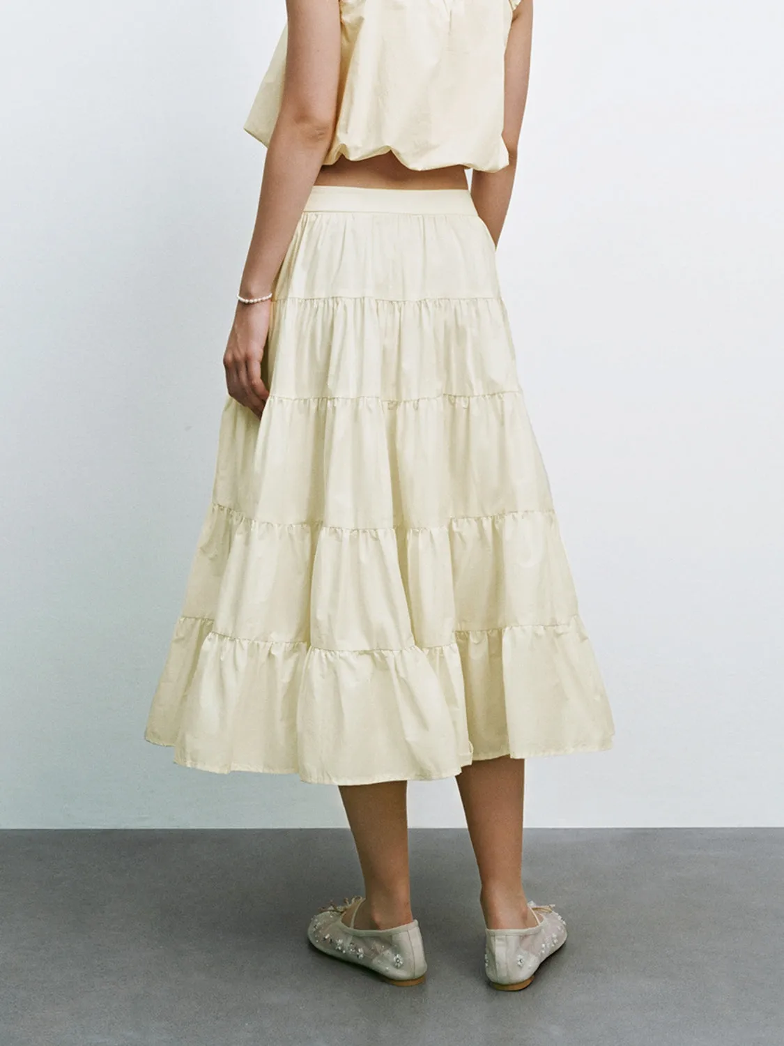 Tiered Midi A-Line Skirts sold by Urban Revivo product image thumbnail 3