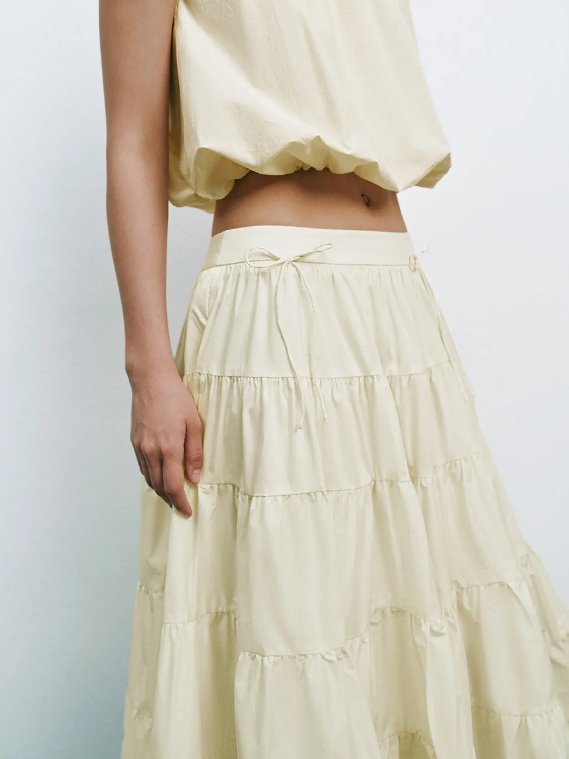 Tiered Midi A-Line Skirts sold by Urban Revivo product image thumbnail 4
