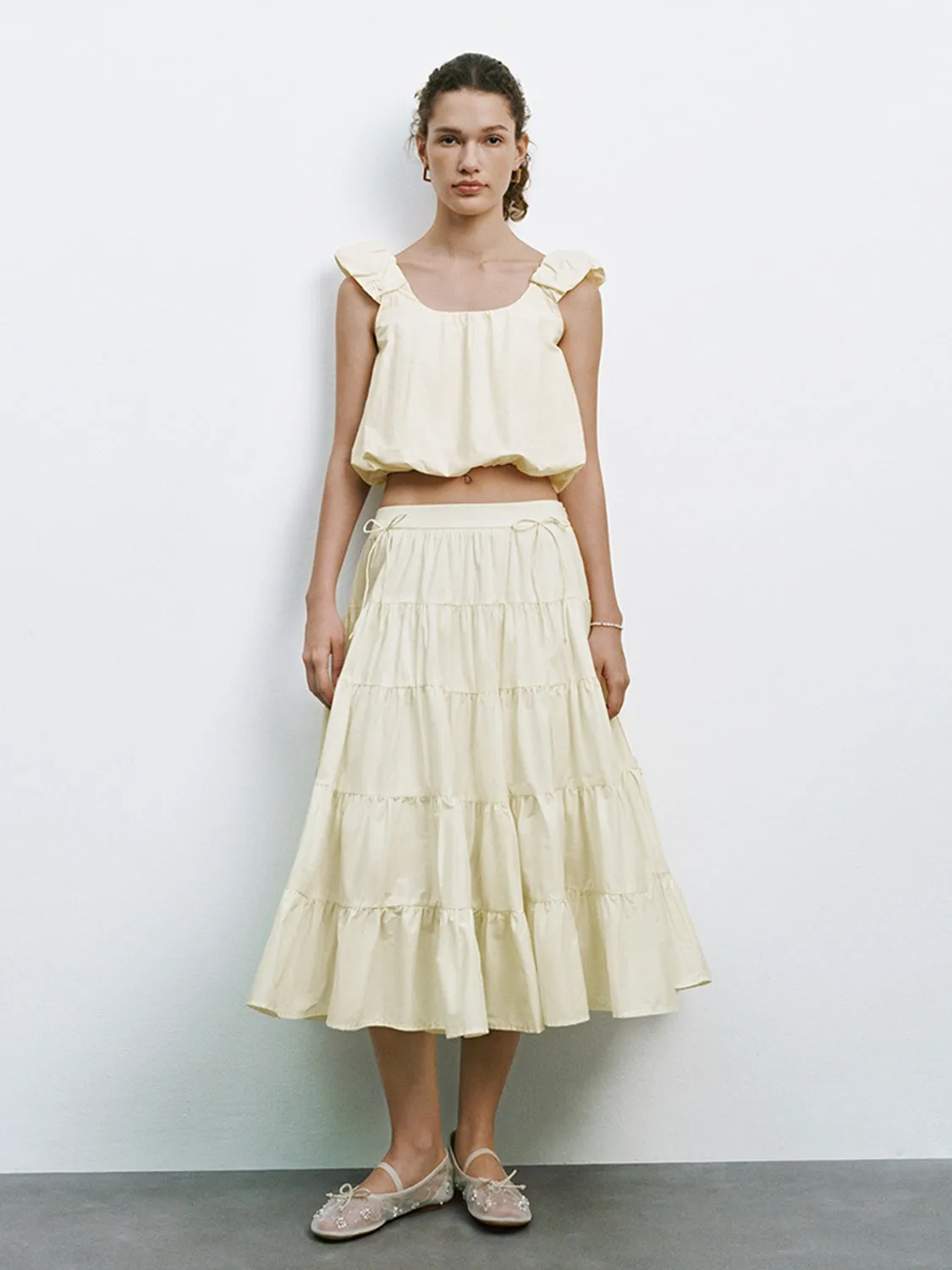 Tiered Midi A-Line Skirts sold by Urban Revivo product image thumbnail 5