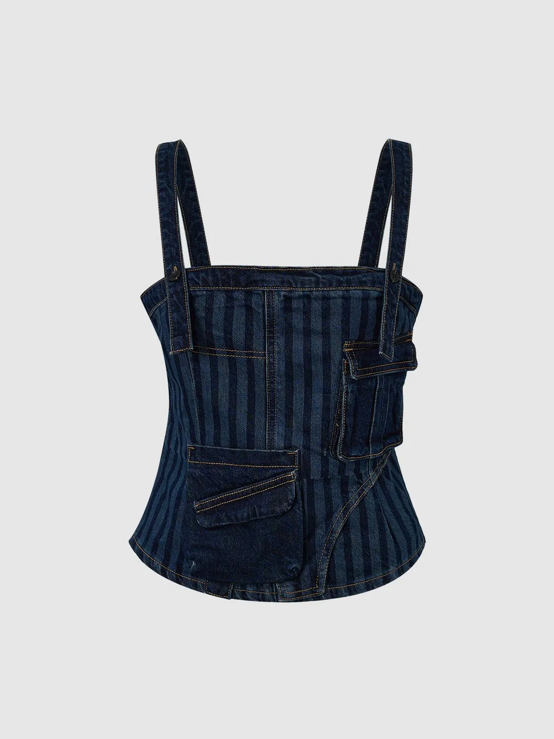 Wide Strap Denim Shirts sold by Urban Revivo