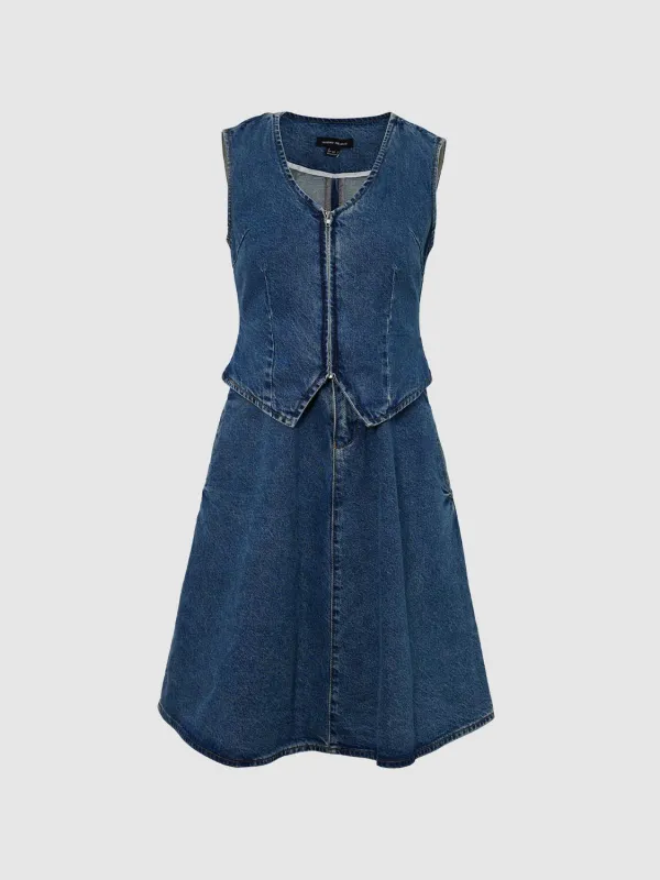 Sleeveless Denim Dresses sold by Urban Revivo