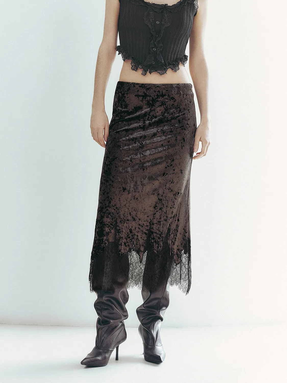 Lace Hem Straight Skirts sold by Urban Revivo product image thumbnail 2