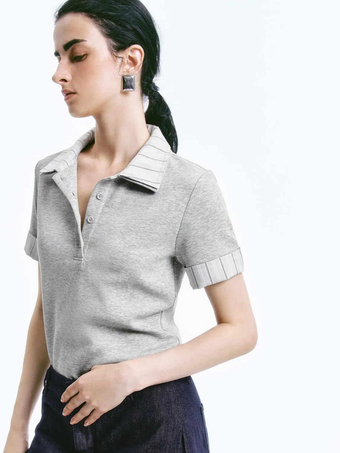 Striped Hem Polo Shirts sold by Urban Revivo product image thumbnail 2