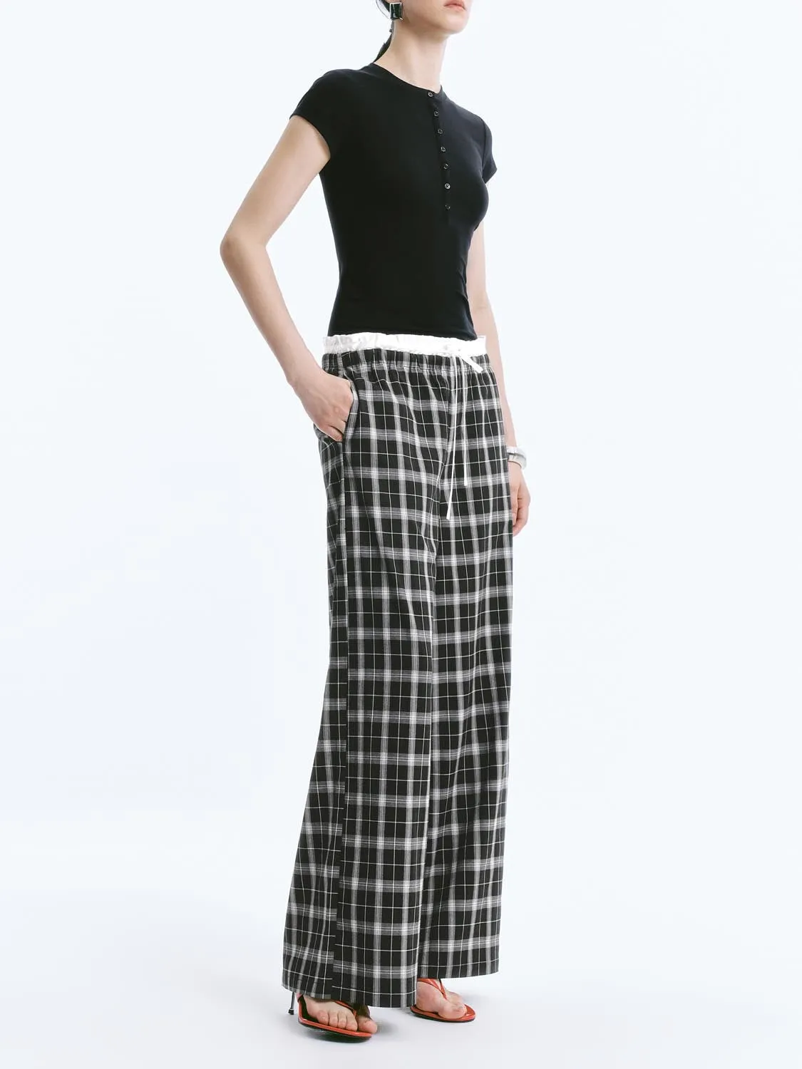 Plaid Wide-Leg Pants sold by Urban Revivo product image thumbnail 3