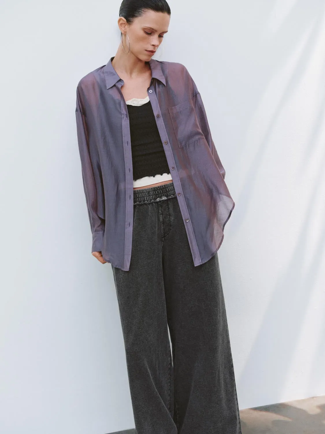 Satin Long Sleeve Shirts sold by Urban Revivo product image thumbnail 2