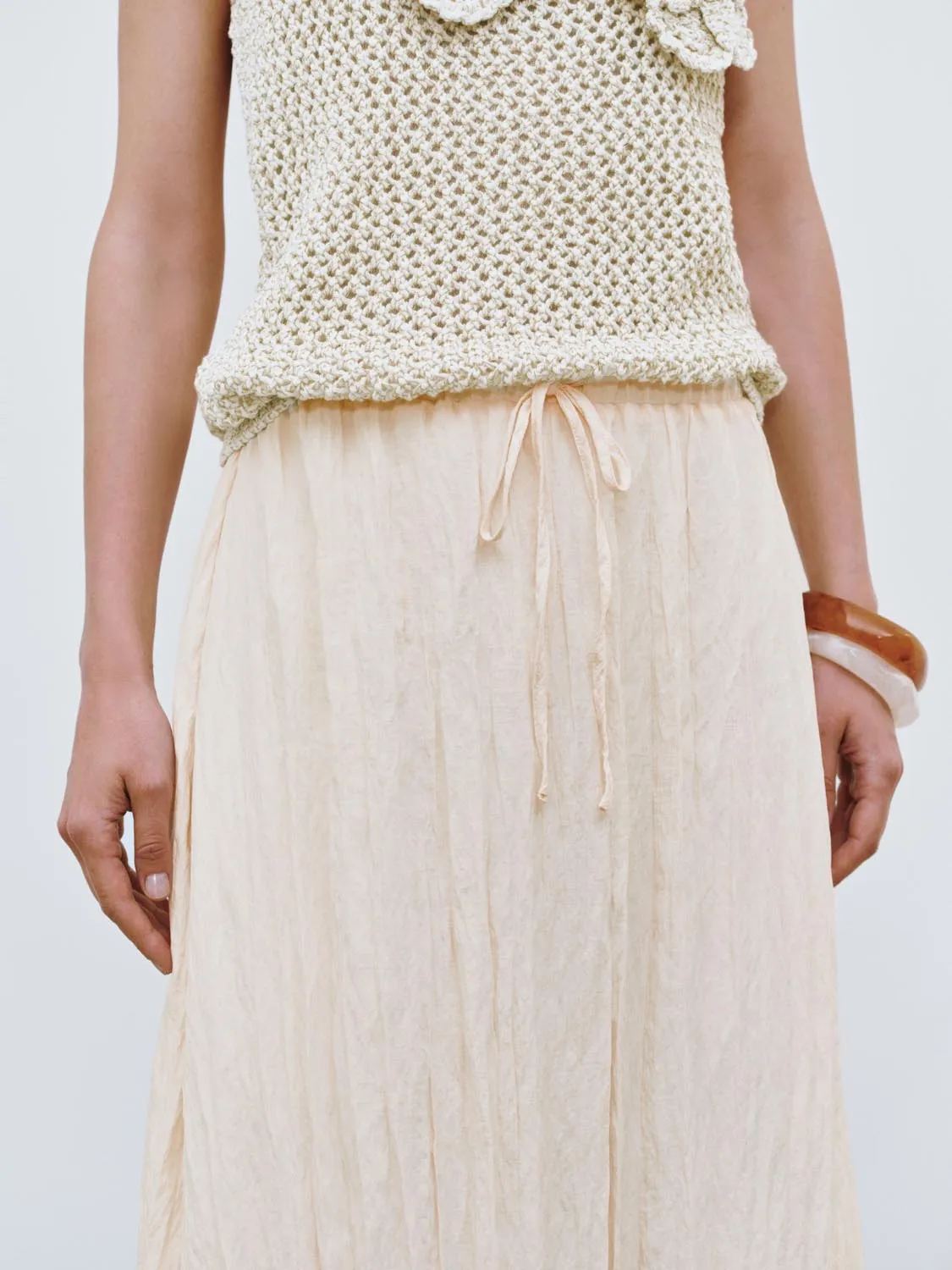 Drawstring Textured Midi Skirts sold by Urban Revivo product image thumbnail 4