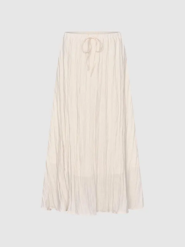 Drawstring Textured Midi Skirts sold by Urban Revivo