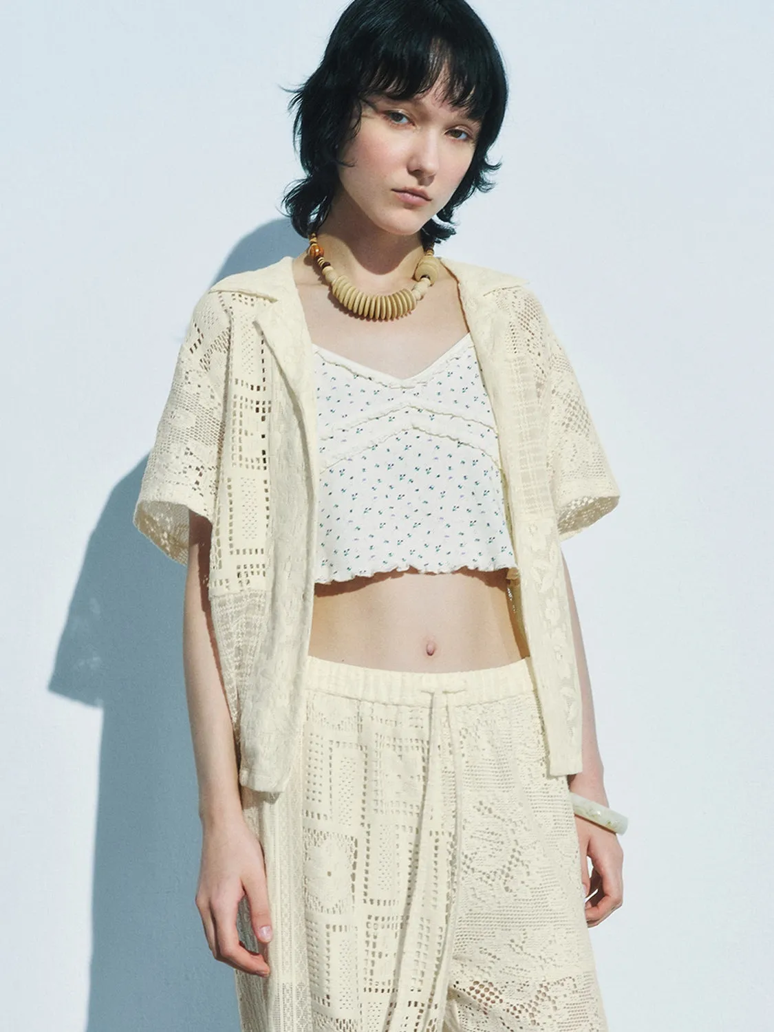 Crochet Short Sleeve Shirts sold by Urban Revivo