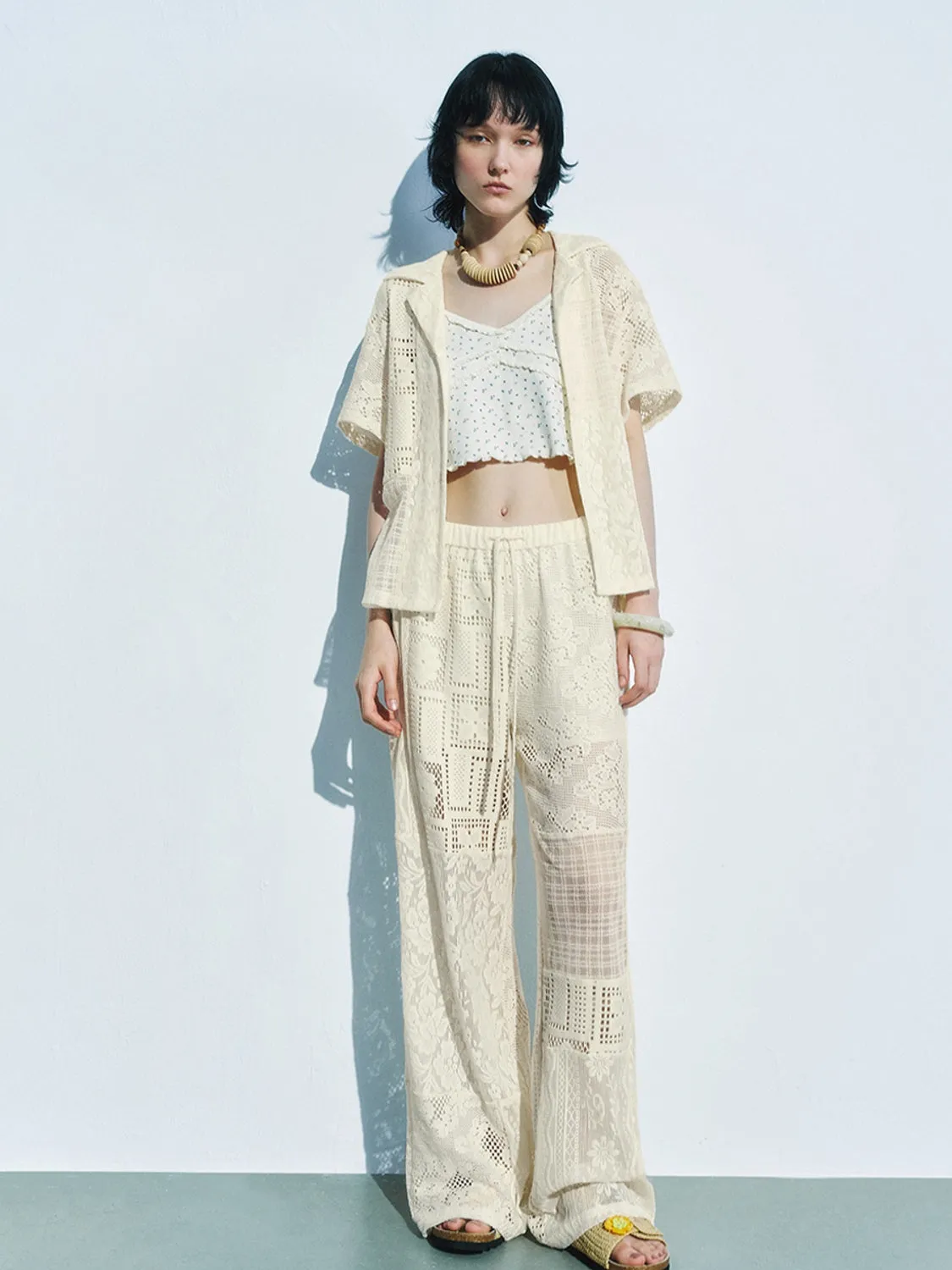 Crochet Short Sleeve Shirts sold by Urban Revivo product image thumbnail 4